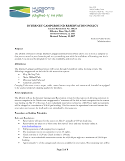 Internet Reservation System Policy
