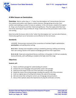 A Mini lesson on Semicolons