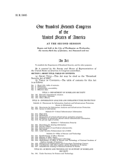 Homeland Security Act of 2002 - Electronic Privacy Information Center