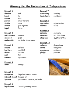 Glossary for the Declaration of Independence