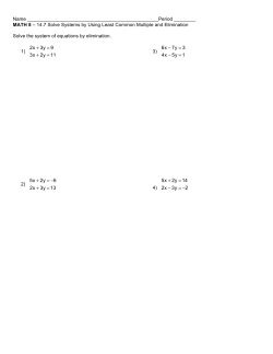 MATH 8 &ndash; 14.7 Solve Systems by Using Least