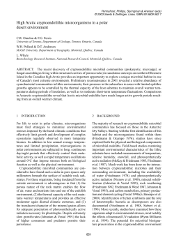 High Arctic cryptoendolithic microorganisms in a polar desert