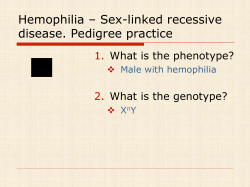 Hemophilia &ndash; Sex-linked recessive disease