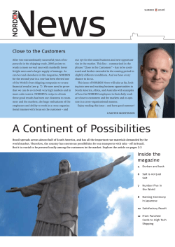 A Continent of Possibilities - Dampskibsselskabet NORDEN A/S