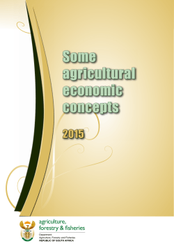 Some agricultural economic concepts