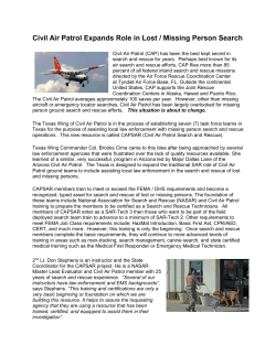 Civil Air Patrol Expands Role in Lost / Missing Person