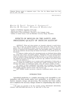 effects of moulds on the safety and processing quality of