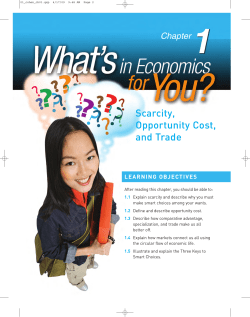 Scarcity, Opportunity Cost, and Trade