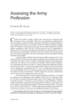 Assessing the Army Profession - School of Strategic Landpower