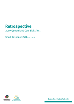 2009 Retrospective: Part 2: Short Response (SR) (Part 2 of 5)