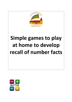 Simple games to play at home to develop recall of number facts