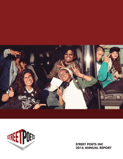 STREET POETS INC 2016 ANNUAL REPORT
