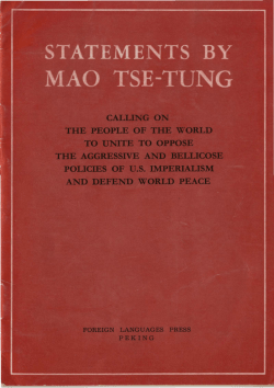 Statements by Mao Tse-tung Calling on the People of the World to