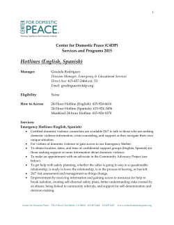 Hotlines (English, Spanish)