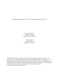 The Response of the Federal Reserve to the Recent Banking and