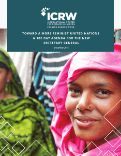 Toward a More Feminist United Nations: A 100 Day Agenda