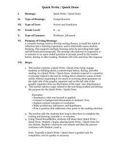 Quick Write Quick Draw - The Syracuse City School District