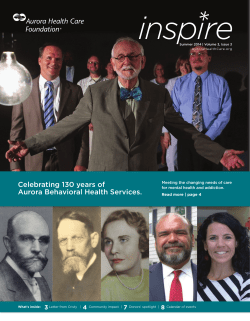 Celebrating 130 years of Aurora Behavioral Health Services.