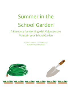 Summer in the School Garden: A Resource for Working with