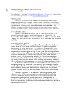Missouri Archaeological Society, Records, 1934