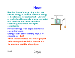 Heat is a form of energy. Any object has internal energy in the form