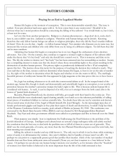 pastor`s corner - St Therese Church