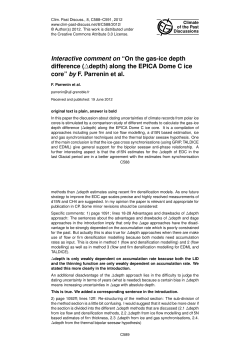 Interactive comment on &ldquo;On the gas