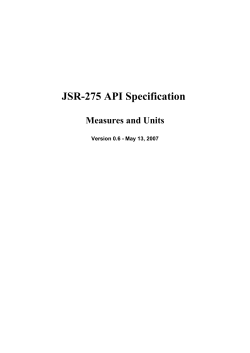JSR-275 API Specification Measures and Units