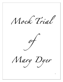 Mock Trial of Mary Dyer - University of Delaware
