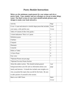 Poetry Booklet Instructions