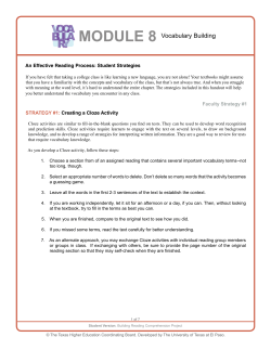 MODULE 8 Vocabulary Building