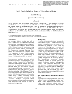 Health Care in the Federal Bureau of Prisons: Fact or