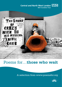 Poems for&hellip;those who wait - Central and North West London NHS