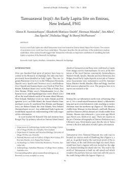Tamuarawai (EQS): An Early Lapita Site on Emirau