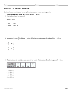 Read each question. Select the correct answer. 4.OA.3 1. What is
