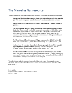The Marcellus Gas resource - Earth and Atmospheric Sciences