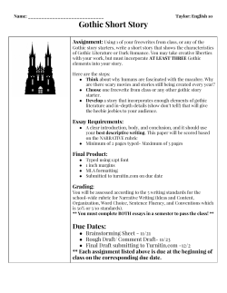 Gothic Short Story ESSAY