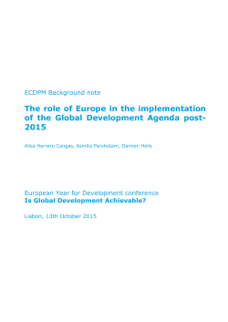 The role of Europe in the implementation of the Global Development