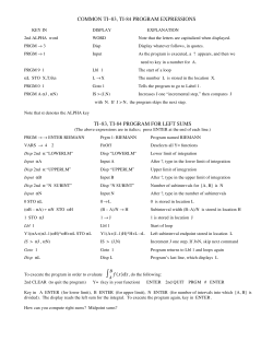 common ti&ndash;83, ti-84 program expressions ti&ndash;83, ti-84