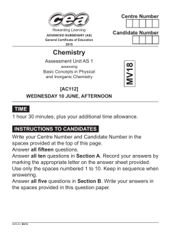 AS 1, Basic Concepts in Physical and Inorganic Chemistry