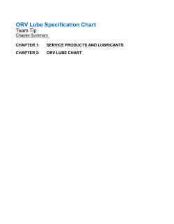 ORV Lube Specification Chart