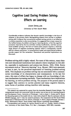 Cognitive Load During Problem Solving: Effects