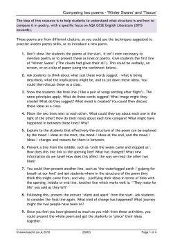 Comparing two poems - `Winter Swans` and `Tissue`