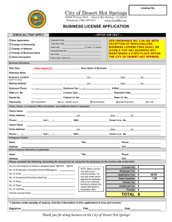Business License Application Form