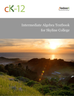 Intermediate Algebra Textbook