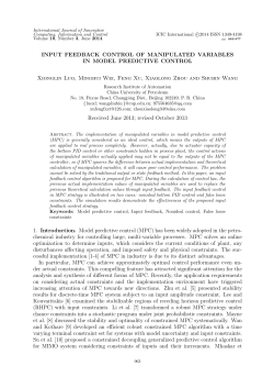 INPUT FEEDBACK CONTROL OF MANIPULATED VARIABLES IN