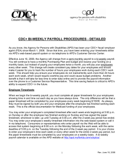 Detailed CDC+ Bi-Weekly Payroll Procedures