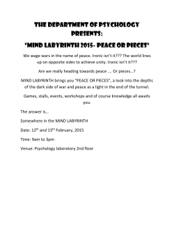 The Department Of Psychology Presents: &ldquo;MIND LABYRINTH 2015