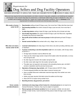 Requirements for Dog Sellers and Dog Facility Operators