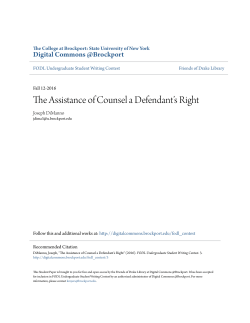 The Assistance of Counsel a Defendant`s Right